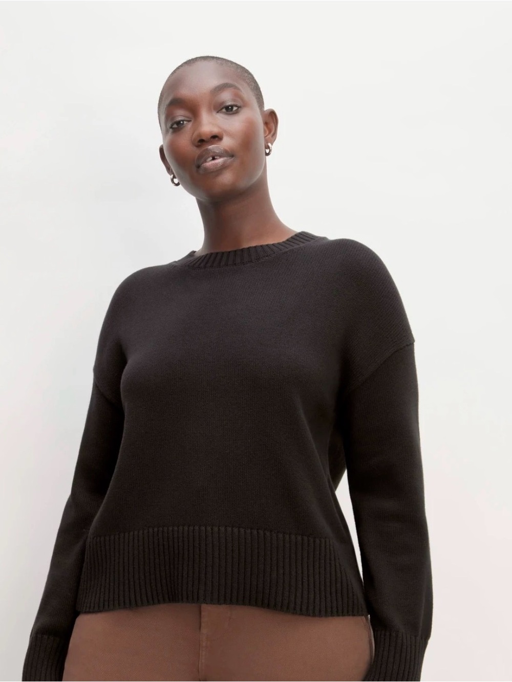 Everlane Organic Cotton Black Crewneck Sweater